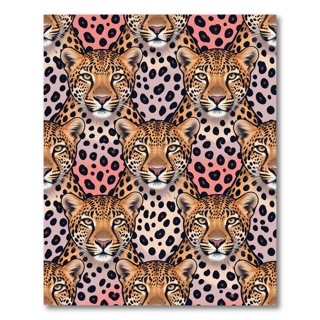 Blush and Golden Leopard Animal Face Rug