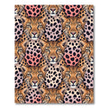 Blush and Golden Leopard Animal Face Rug