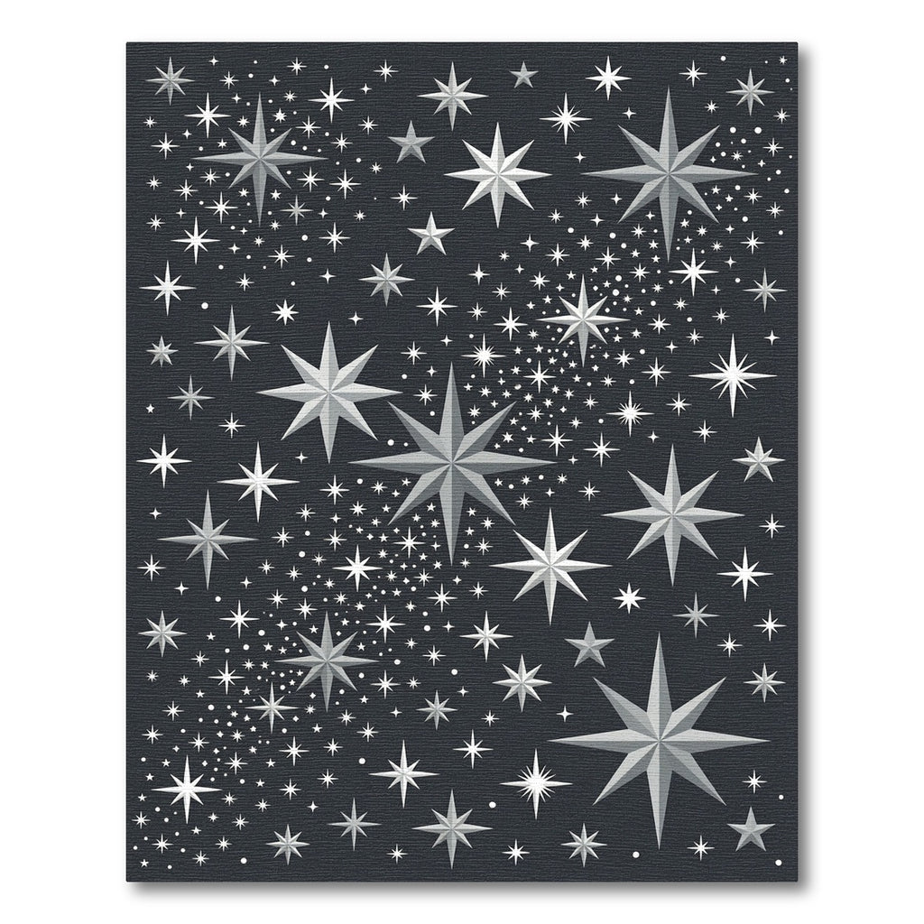 Shimmering Gray Starfield Scatter Rug
