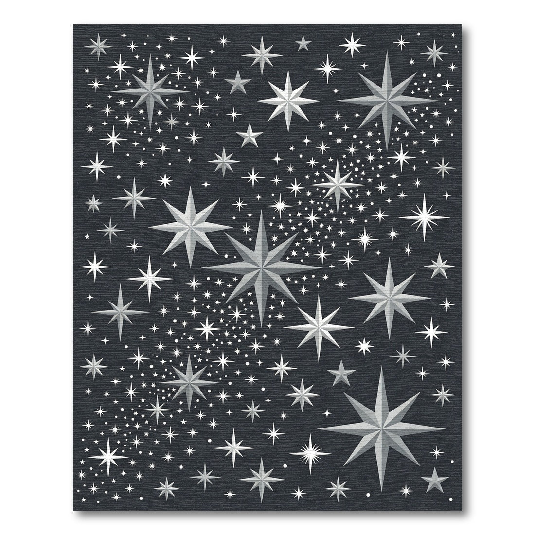 Shimmering Gray Starfield Scatter Rug