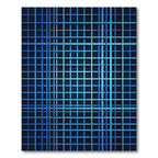 Electric Blue Geometric Lattice Rug