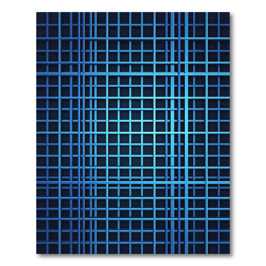 Electric Blue Geometric Lattice Rug