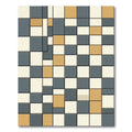 Modern Square Mosaic Tan Gray Rug