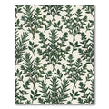 Lush Green Botanical Rosemary Herb Illustration Rug