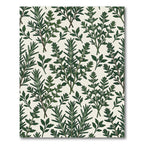 Lush Green Botanical Rosemary Herb Illustration Rug