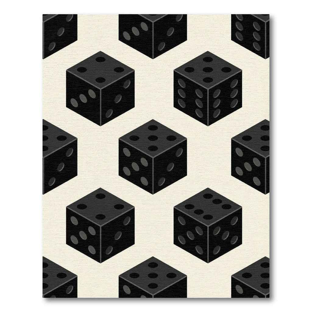 Minimalist Black Isometric Dice Grid Rug