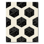 Minimalist Black Isometric Dice Grid Rug