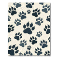 Midnight Charcoal Paw Print Animal Rug