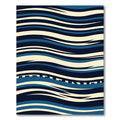 Modern Navy Blue Abstract Flowing Wave Rug