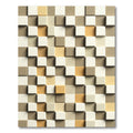 Modern Neutral Toned Three Dimensional Cube Rug