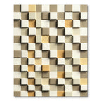 Modern Neutral Toned Three Dimensional Cube Rug