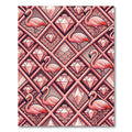 Art Deco Flamingo and Diamond Grid Rug