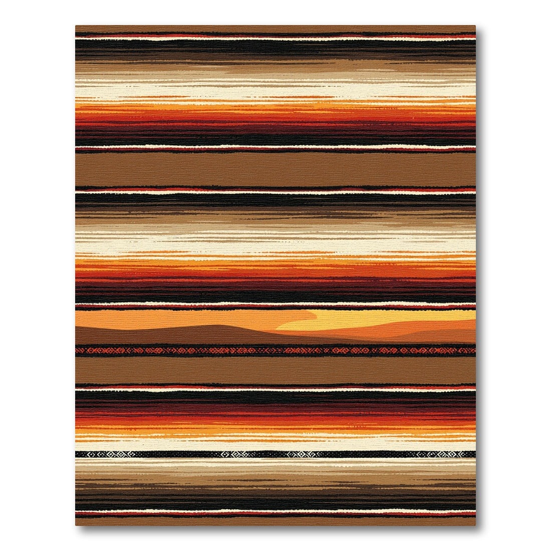 Earthy Sunset Geometric Striped Rug