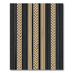 Gold and Charcoal Woven Linear Stripe Rug