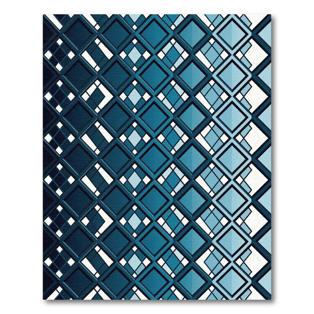 Shades of Blue Diamond Geometric Rug