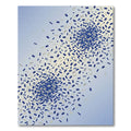 Navy Blue Concentric Confetti Abstract Art Rug