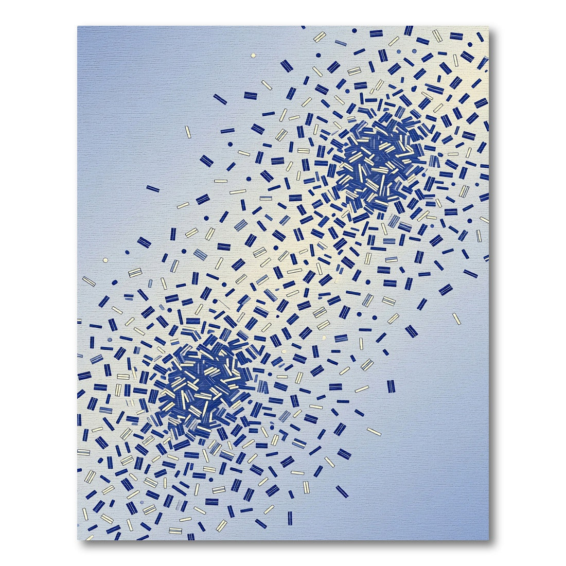 Navy Blue Concentric Confetti Abstract Art Rug