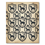 Heraldic Hound Crest Cream Area Decor Rug