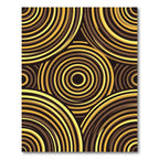 Golden Brown Concentric Circles Rug