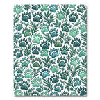 Green Paw Print Foliage Texture Rug