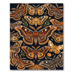 Whimsical Amber Butterfly Botanical Garden Rug