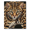 Elegant Gold Chain Ocelot Portrait Rug