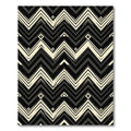 Striking Black Cream Geometric Zigzag Rug