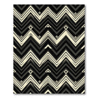 Striking Black Cream Geometric Zigzag Rug