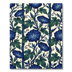 Deep Blue Floral Climbing Vine Rug