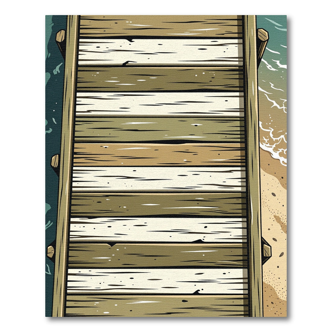 Coastal Weathered Timber Plank Rug