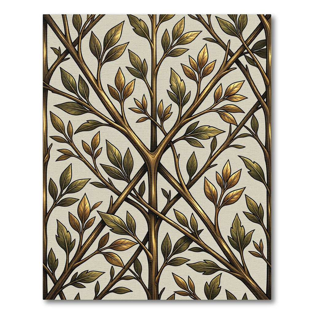 Gilded Botanical Branch Trellis Rug
