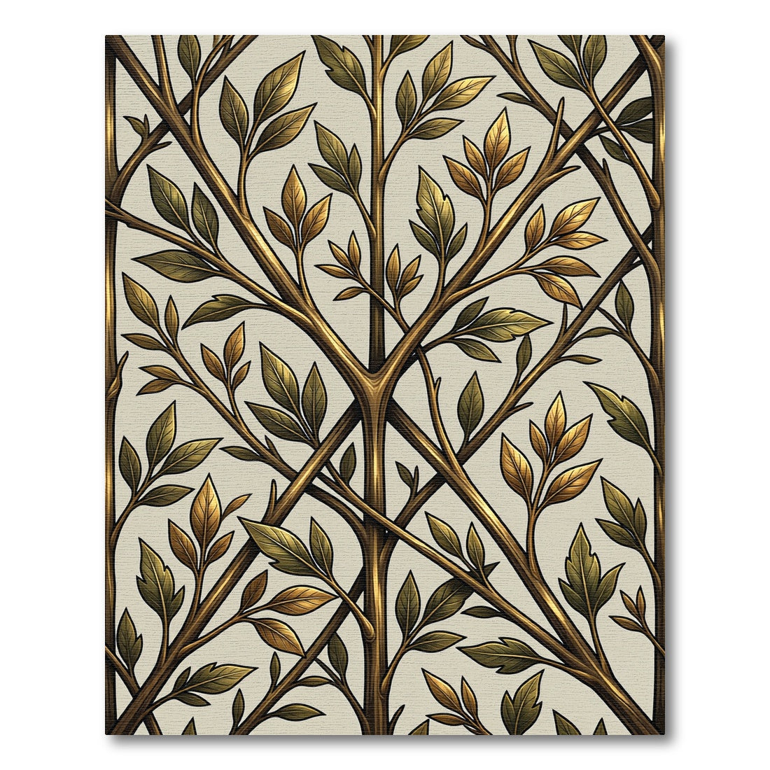 Gilded Botanical Branch Trellis Rug
