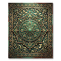 Emerald Green Ornate Medallion Rug
