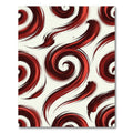 Bold Crimson Abstract Swirl Art Rug