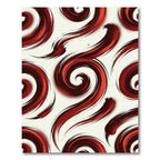 Bold Crimson Abstract Swirl Art Rug