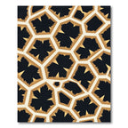 Geometric Gold Black Ochre Cells Rug