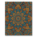 Ornate Teal and Amber Medallion Rug
