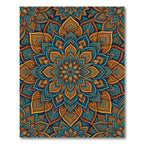 Ornate Teal and Amber Medallion Rug