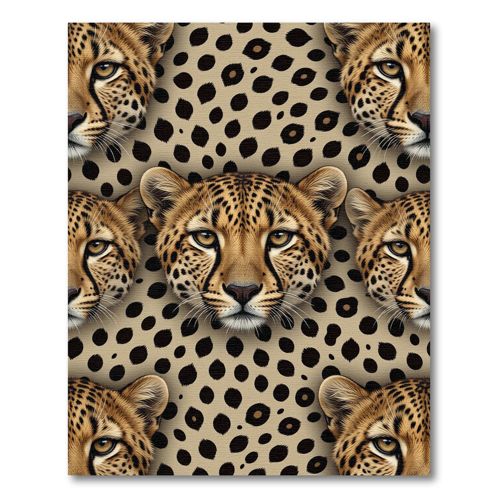 Golden Cheetah Spots Repeating Portrait Rug