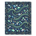 Ocean Stone Mosaic Coastal Wave Rug