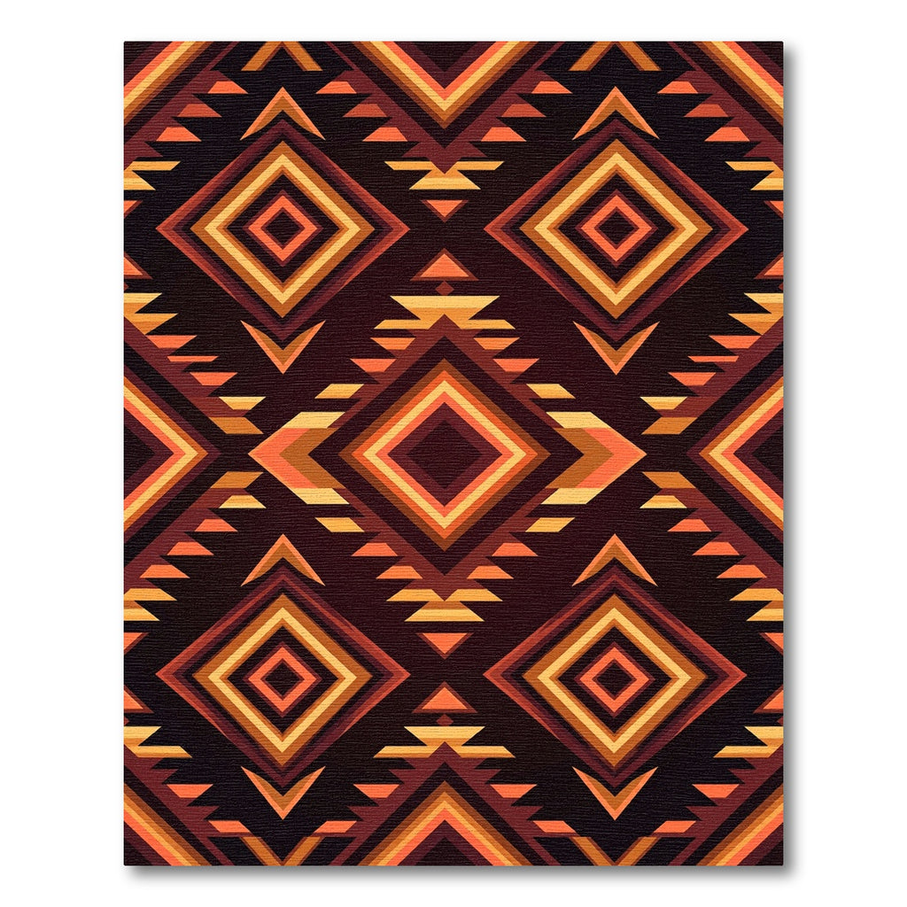 Tribal Diamond Earth Tones Rug
