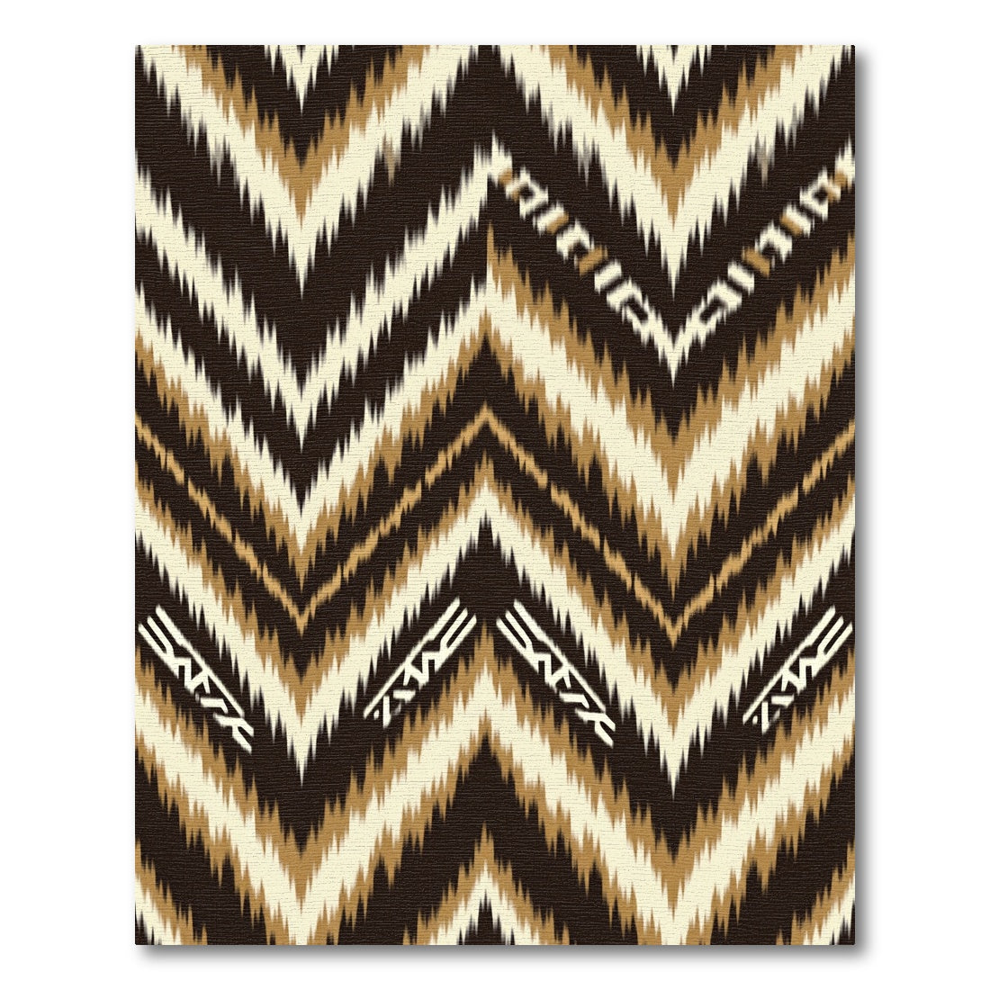 Earth Tone Feathered Chevron Ikat Rug