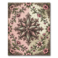 Vintage Pink Floral Star Medallion Rug