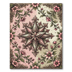 Vintage Pink Floral Star Medallion Rug