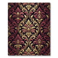 Regal Red Gold Damask Flourish Rug