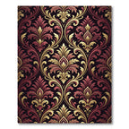 Regal Red Gold Damask Flourish Rug