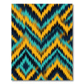 Bold Teal Yellow Ikat Chevron Rug