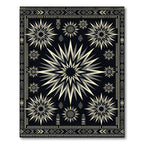 Monochromatic Sunburst Geometric Tribal Rug