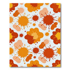 Retro Vibrant Orange Abstract Splash Rug