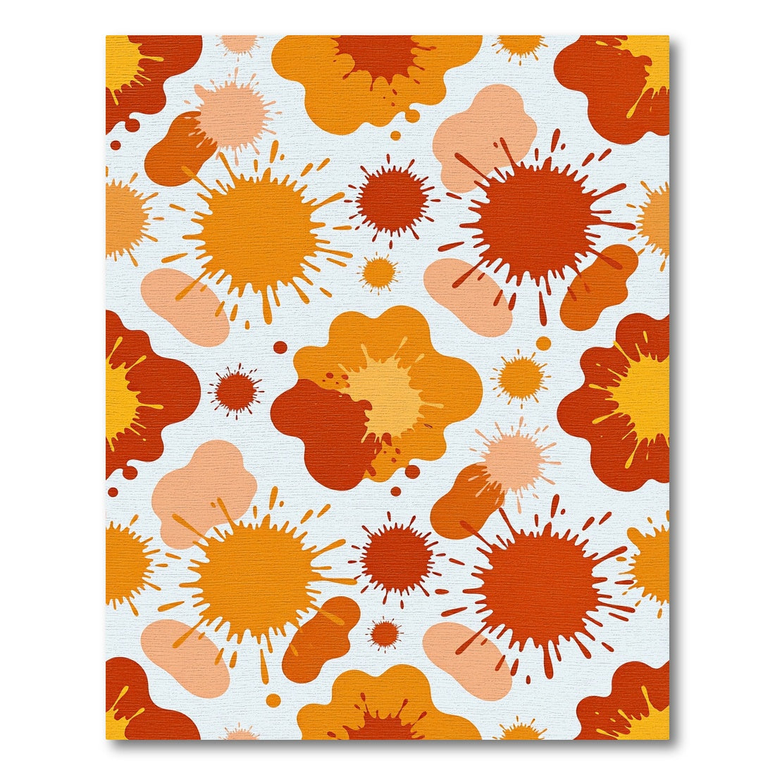 Retro Vibrant Orange Abstract Splash Rug